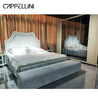होम आधुनिक बेडरूम फर्नीचर सेट लकड़ी के पैनल एमडीएफ पु सामग्री वैकल्पिक रंग