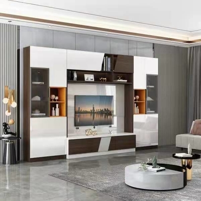 मॉडरेन वुडन टीवी स्टैंड कैबिनेट वैकल्पिक रंग आधुनिक डिजाइन 120cmX60cm