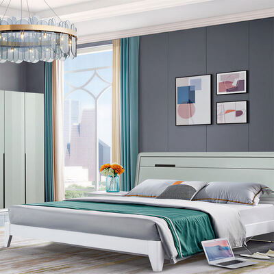 मास्टर सुइट बेडरूम फर्नीचर सेट लकड़ी की संरचना आरामदायक भंडारण न्यूनतम उच्च गुणवत्ता लक्जरी आधुनिक बेडरूम