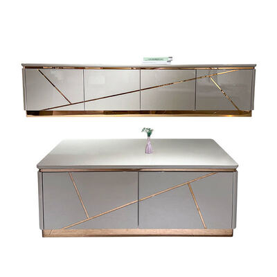 आधुनिक डिजाइन लकड़ी लिविंग रूम टीवी कैबिनेट स्टोरेज होम फर्नीचर लक्जरी शैली लकड़ी के एमडीएफ टीवी स्टैंड