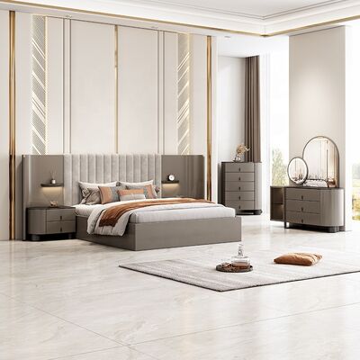 Juego De Muebles Para Dormitorio आधुनिक बेडरूम फर्नीचर सेट लक्जरी होटल मास्टर रूम राजा आकार बिस्तर घर फर्नीचर बेडरूम सेट