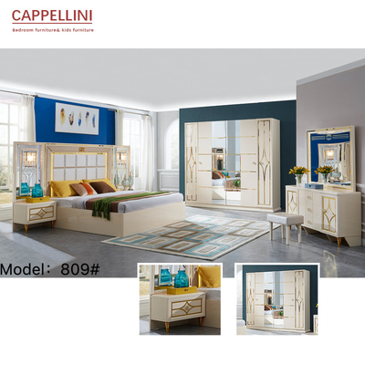 होम होटल कैपेलिनी व्हाइट वुड पैनल बेडरूम OEM ODM सेट करता है