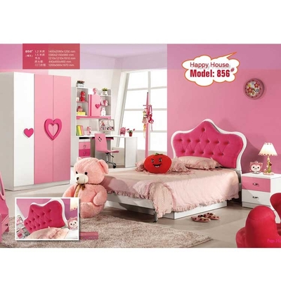 डेस्क गुलाबी राजकुमारी बिस्तर 1280 * 2050 मिमी . के साथ कैपेलिनी गर्ल्स बेडरूम फर्नीचर