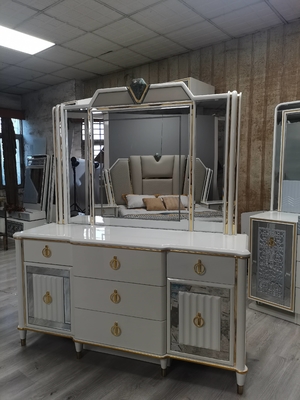 एमडीएफ ग्लास बेडरूम फर्नीचर अलमारी बिस्तर साइड टेबल ड्रेसिंग टेबल पूर्ण सेट सेट करता है
