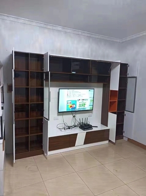 मॉडरेन वुडन टीवी स्टैंड कैबिनेट वैकल्पिक रंग आधुनिक डिजाइन 120cmX60cm
