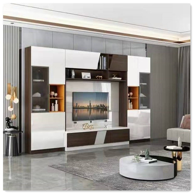 मॉडरेन वुडन टीवी स्टैंड कैबिनेट वैकल्पिक रंग आधुनिक डिजाइन 120cmX60cm