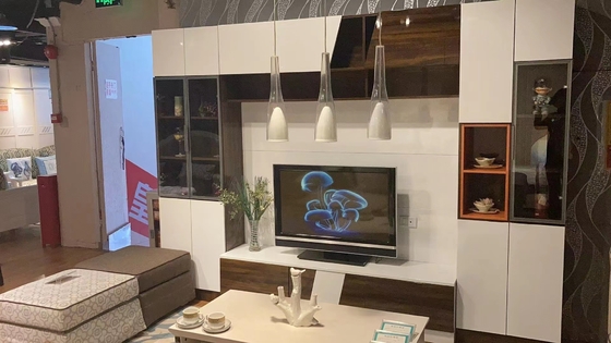 मॉडरेन वुडन टीवी स्टैंड कैबिनेट वैकल्पिक रंग आधुनिक डिजाइन 120cmX60cm