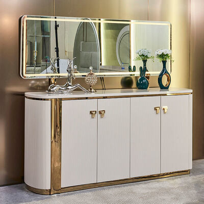 आधुनिक लक्जरी घर लकड़ी के खाने की मेज और कुर्सियों का सेट 6 सीटों का फर्नीचर सफेद पूर्ण लकड़ी के खाने के कमरे के सेट