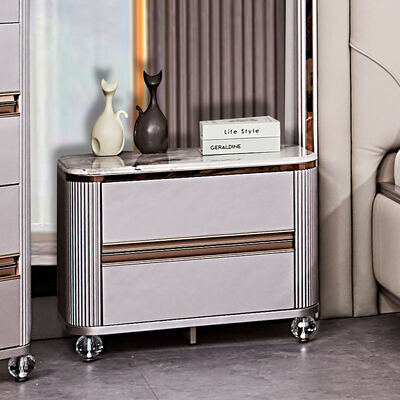 समकालीन लक्जरी चमड़े का डबल बेड पूर्ण बेडरूम सेट मास्टर रूम लकड़ी का फ्रेम आधुनिक किंग साइज बेडरूम फर्नीचर सेट