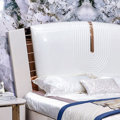 लकड़ी का लक्जरी चमड़े का किंग साइज बिस्तर पूर्ण बेडरूम सेट डबल वयस्क कमरा लकड़ी का फ्रेम पूरा आधुनिक लक्जरी बेडरूम फर्नीचर सेट