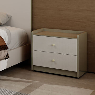 आधुनिक लक्जरी लकड़ी के बेडरूम सेट फर्नीचर, स्टोरेज रिक्लाइनिंग लाइटेड हेडबोर्ड और होम होटल अपार्टमेंट के लिए सरल असेंबली के साथ