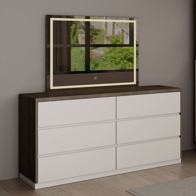 लकड़ी में पूर्ण मास्टर बेडरूम सुइट, किंग साइज के साथ पर्याप्त भंडारण, आरामदायक न्यूनतम लक्जरी आधुनिक बेडरूम फर्नीचर