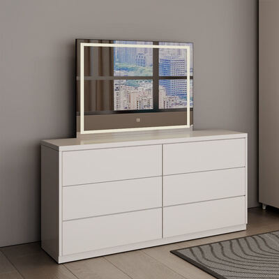 स्टोरेज के साथ प्रीमियम किंग साइज लकड़ी के बेडरूम सेट, पूर्ण लक्जरी आधुनिक बेडरूम के लिए एक आरामदायक न्यूनतम वातावरण प्रदान करता है