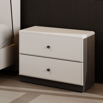 क्लासिक लकड़ी में मिनिमलिस्ट आधुनिक बेडरूम सेट पूर्ण किंग साइज़, भंडारण के साथ आरामदायक लक्जरी बेडरूम फर्नीचर सुइट