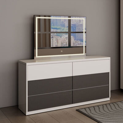 क्लासिक लकड़ी में मिनिमलिस्ट आधुनिक बेडरूम सेट पूर्ण किंग साइज़, भंडारण के साथ आरामदायक लक्जरी बेडरूम फर्नीचर सुइट