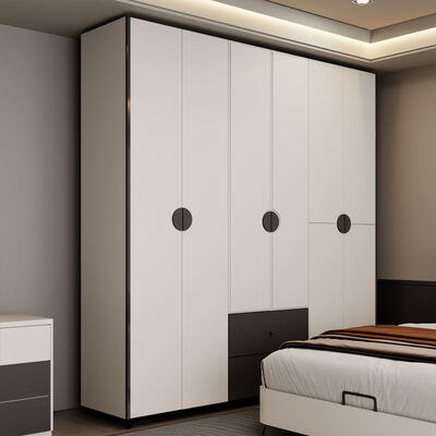 क्लासिक लकड़ी में मिनिमलिस्ट आधुनिक बेडरूम सेट पूर्ण किंग साइज़, भंडारण के साथ आरामदायक लक्जरी बेडरूम फर्नीचर सुइट