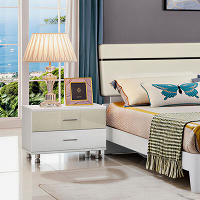 लकड़ी का किंग साइज बेडरूम फर्नीचर सेट स्टोरेज के साथ न्यूनतम आरामदायक उच्च गुणवत्ता मास्टर सुइट लक्जरी आधुनिक