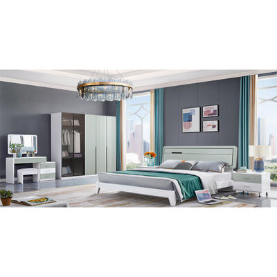 मास्टर सुइट बेडरूम फर्नीचर सेट लकड़ी की संरचना आरामदायक भंडारण न्यूनतम उच्च गुणवत्ता लक्जरी आधुनिक बेडरूम