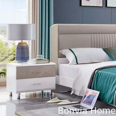 लकड़ी का बेडरूम सेट किंग साइज स्टोरेज न्यूनतम आरामदायक उच्च गुणवत्ता आधुनिक लक्जरी फर्नीचर बेडरूम