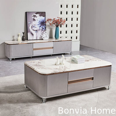 आधुनिक डिजाइन लक्जरी लकड़ी का टीवी स्टैंड होम फर्नीचर दराज भंडारण संगमरमर स्लेट शीर्ष बड़े लंबे लकड़ी के कमरे में रहने वाले टीवी कैबिनेट