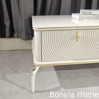 आधुनिक डिजाइन आयत सफेद लकड़ी टीवी स्टैंड लिविंग रूम फर्नीचर बड़े भंडारण लकड़ी लक्जरी घर टीवी कैबिनेट