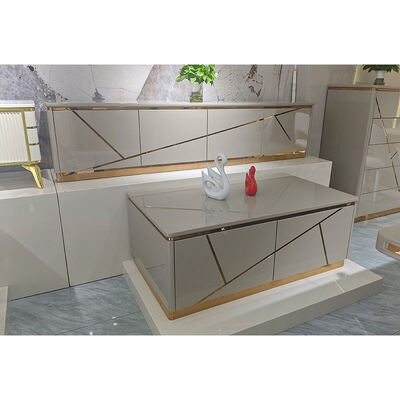 आधुनिक डिजाइन लकड़ी लिविंग रूम टीवी कैबिनेट स्टोरेज होम फर्नीचर लक्जरी शैली लकड़ी के एमडीएफ टीवी स्टैंड