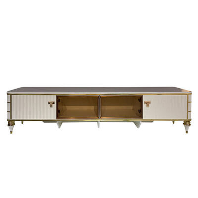 उच्च गुणवत्ता नॉर्डिक सफेद लकड़ी टीवी स्टैंड स्टोरेज होम फर्नीचर होटल आधुनिक लक्जरी एमडीएफ लिविंग रूम टीवी कैबिनेट