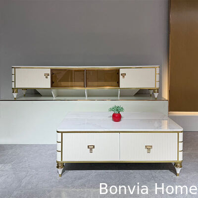 उच्च गुणवत्ता नॉर्डिक सफेद लकड़ी टीवी स्टैंड स्टोरेज होम फर्नीचर होटल आधुनिक लक्जरी एमडीएफ लिविंग रूम टीवी कैबिनेट