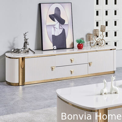 आधुनिक लक्जरी लकड़ी का टीवी स्टैंड और कॉफी टेबल सेट फर्नीचर बड़ी स्टोरेज होम व्हाइट सेंटर वुड लिविंग रूम कॉफी टेबल