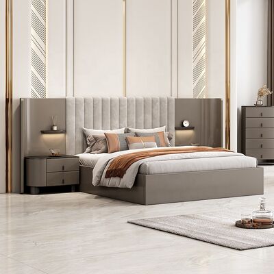 Juego De Muebles Para Dormitorio आधुनिक बेडरूम फर्नीचर सेट लक्जरी होटल मास्टर रूम राजा आकार बिस्तर घर फर्नीचर बेडरूम सेट