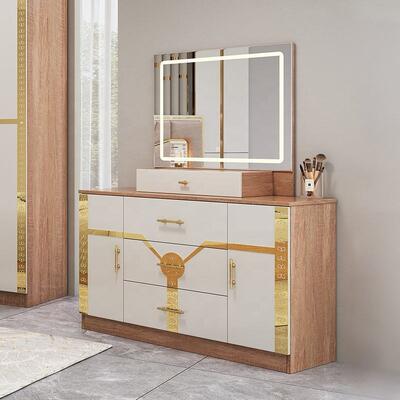 Meuble De Chambre आधुनिक बेडरूम फर्नीचर सेट राजा आकार बिस्तर लकड़ी का फ्रेम लक्जरी घर पूर्ण तुर्की फर्नीचर बेडरूम सेट