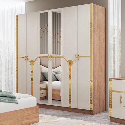 Meuble De Chambre आधुनिक बेडरूम फर्नीचर सेट राजा आकार बिस्तर लकड़ी का फ्रेम लक्जरी घर पूर्ण तुर्की फर्नीचर बेडरूम सेट