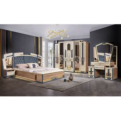 Chambre a Coucher Complete De Luxe बेडरूम सेट किंग साइज बेड होम रूम डबल वुडन फ्रेम आधुनिक लक्जरी बेडरूम फर्नीचर सेट