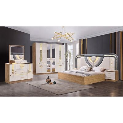 Ensemble Lit Armoire Et Coiffeuse तुर्की फर्नीचर बेडरूम सेट लक्जरी राजा आकार बेडरूम लकड़ी आधुनिक बेडरूम फर्नीचर सेट