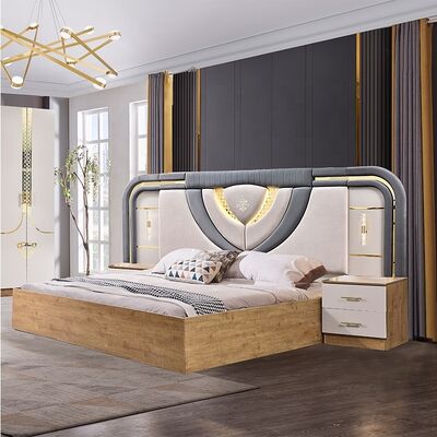 Ensemble Lit Armoire Et Coiffeuse तुर्की फर्नीचर बेडरूम सेट लक्जरी राजा आकार बेडरूम लकड़ी आधुनिक बेडरूम फर्नीचर सेट