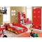 बच्चों के बेडरूम फर्नीचर भंडारण 2100mm . के साथ MDF लकड़ी के रेस कार बिस्तर सेट करता है